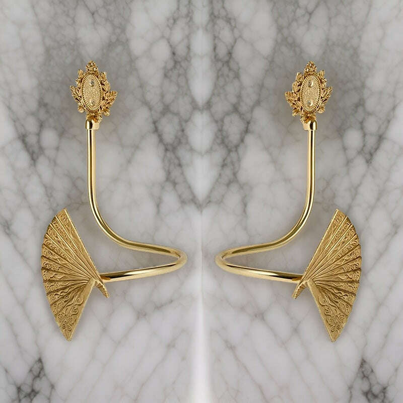 Annapolis Art Deco Metal Curtain Hanger Tieback - Hand Fan,Curtain Accessories,Discover Curtains