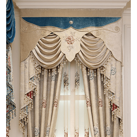 Annapolis Luxury Valance - Beige Floral,Valance,Discover Curtains