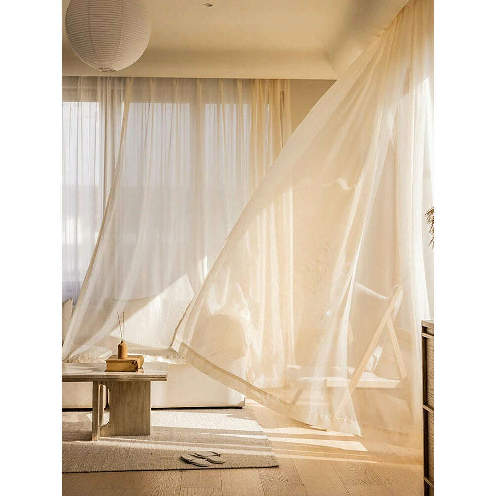 Annapolis Sheer Curtain With Subtle Gold Shimmer - Beige,Sheer Curtains,Discover Curtains