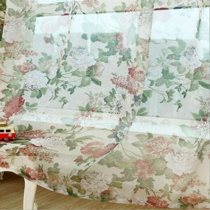 Astor Rideaux Fall Floral Print Curtains - Beige