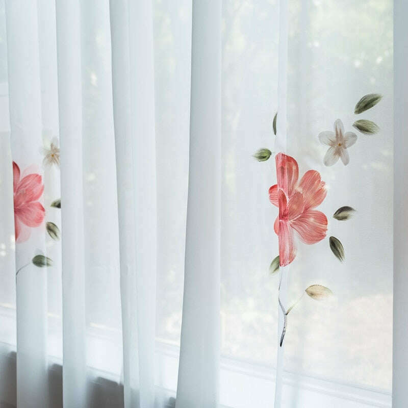 Astor Rideaux Warm Flower Hand Printed Blackout Curtain - Purple,Print Polyester,Discover Curtains