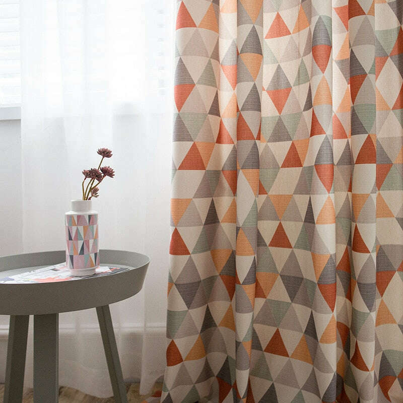 Astor Rideaux Warm Geometric Print Design Curtains,Print Polyester,Discover Curtains