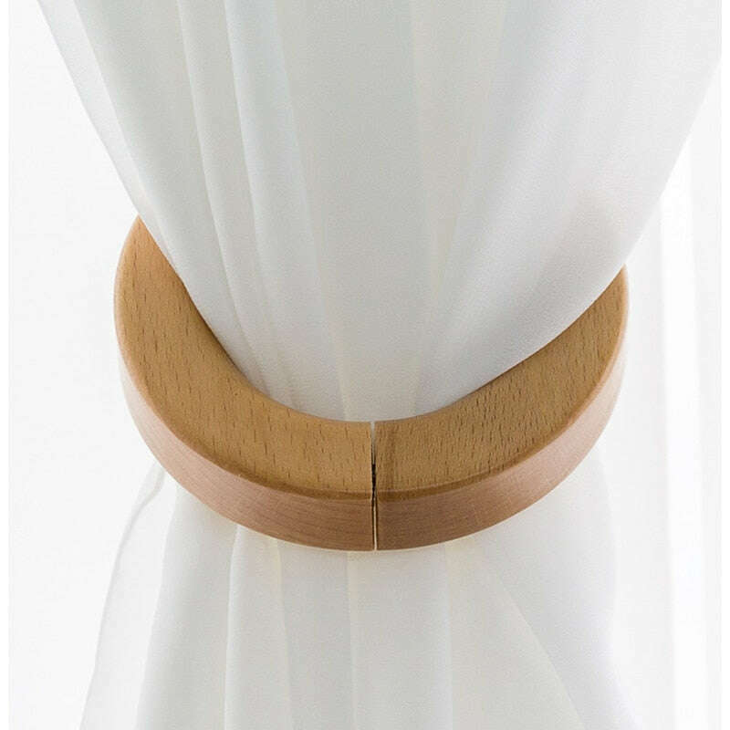 Curtain Magnetic Wood Round Ring Tieback,Curtain Accessories,Discover Curtains