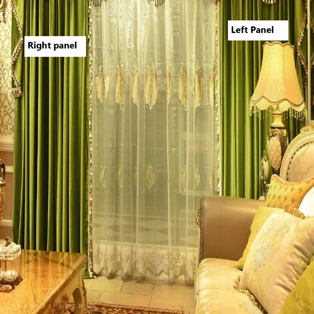 Rémy Classic Velvet Curtain - Lush Light Green, image size:1000x1000