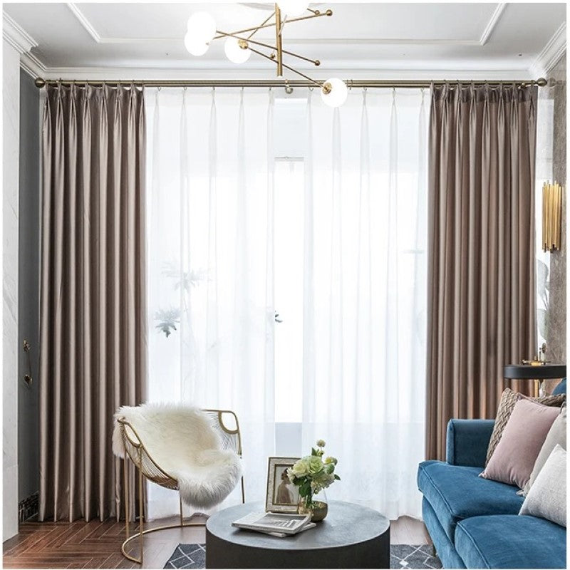 Homespun Faux Silk Plain Curtains - Pale Silver,Faux Silk Satin,Discover Curtains