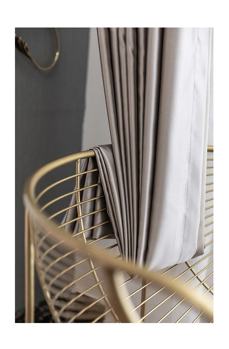 Homespun Faux Silk Plain Curtains - Pale Silver,Faux Silk Satin,Discover Curtains