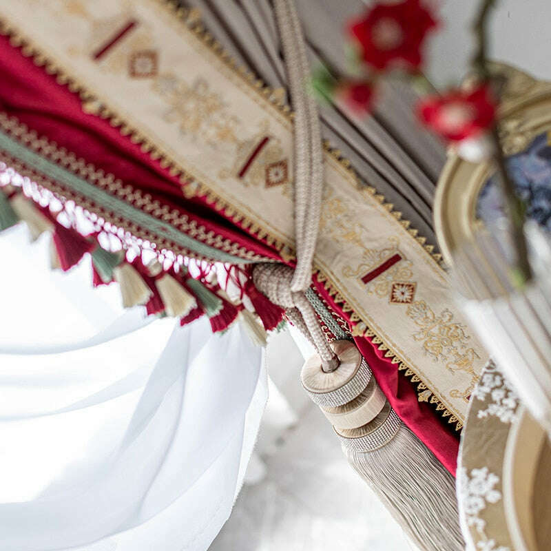 Ethan European Design Lustrous Satin Curtain - Beige and Pink,Faux Silk Satin,Discover Curtains
