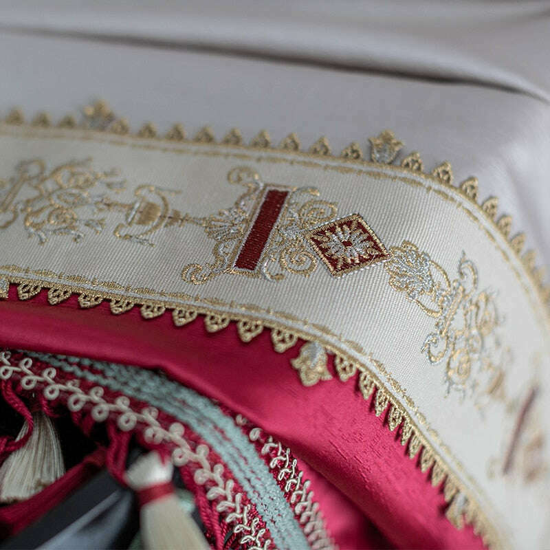 Ethan European Design Lustrous Satin Curtain - Beige and Pink,Faux Silk Satin,Discover Curtains