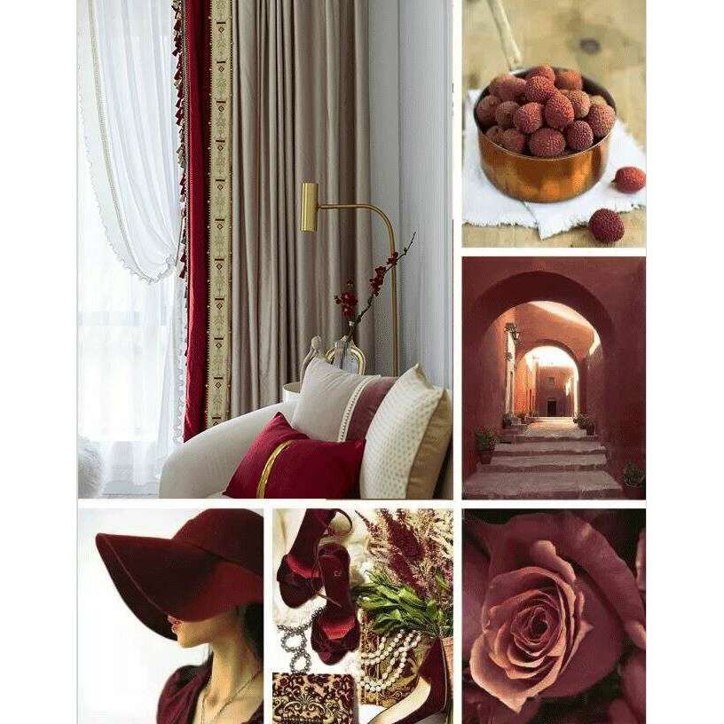 Ethan European Design Lustrous Satin Curtain - Beige and Pink,Faux Silk Satin,Discover Curtains