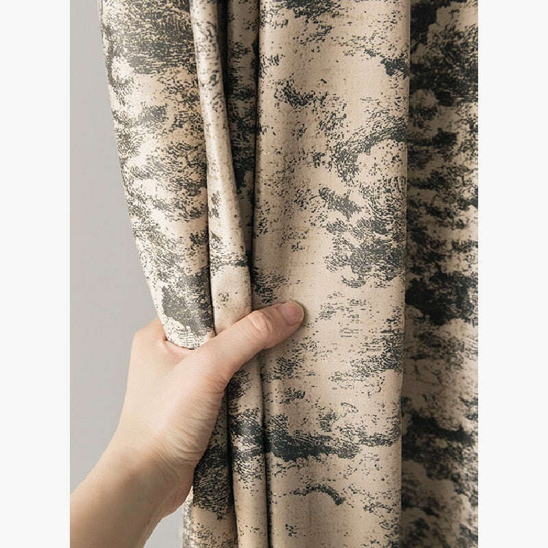 Ethan Modern Luxury Velvet Textured Curtains - Beige,Velvet Curtains,Discover Curtains