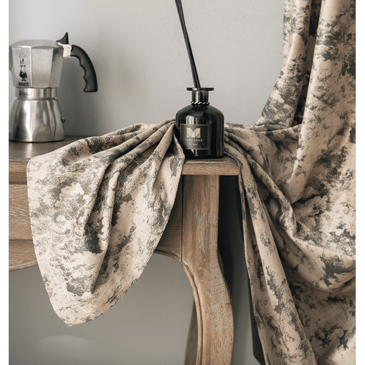 Ethan Modern Luxury Velvet Textured Curtains - Beige,Velvet Curtains,Discover Curtains