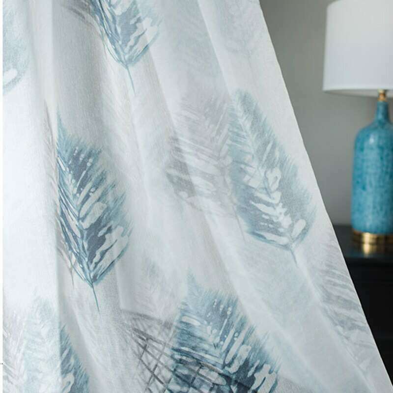 Jason Abstract Leaves Print Blackout Curtain,Print Polyester,Discover Curtains