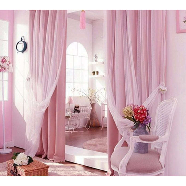 Jason Luxury Veil Curtain - Pink / Beige / Blue / White,Polyester Curtains,Discover Curtains