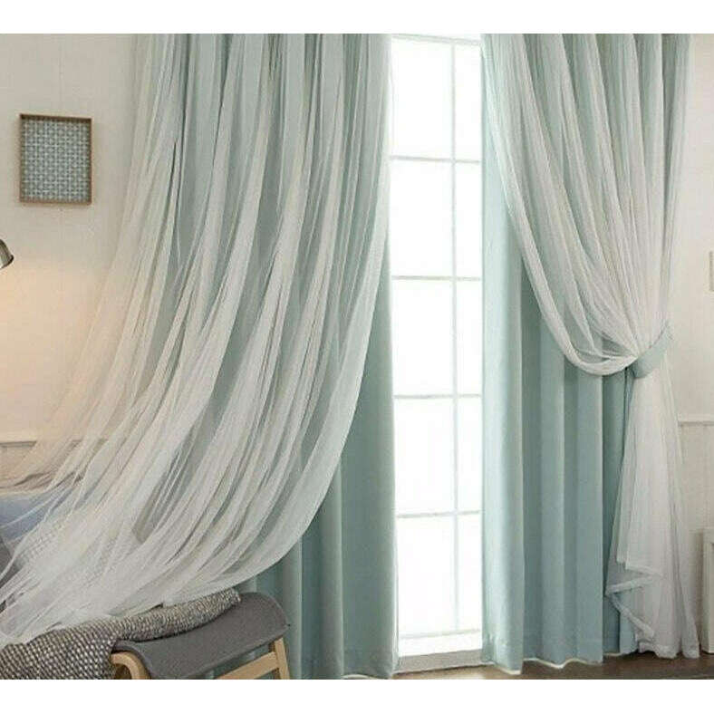 Jason Luxury Veil Curtain - Pink / Beige / Blue / White,Polyester Curtains,Discover Curtains