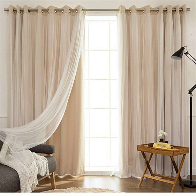 Jason Luxury Veil Curtain - Pink / Beige / Blue / White