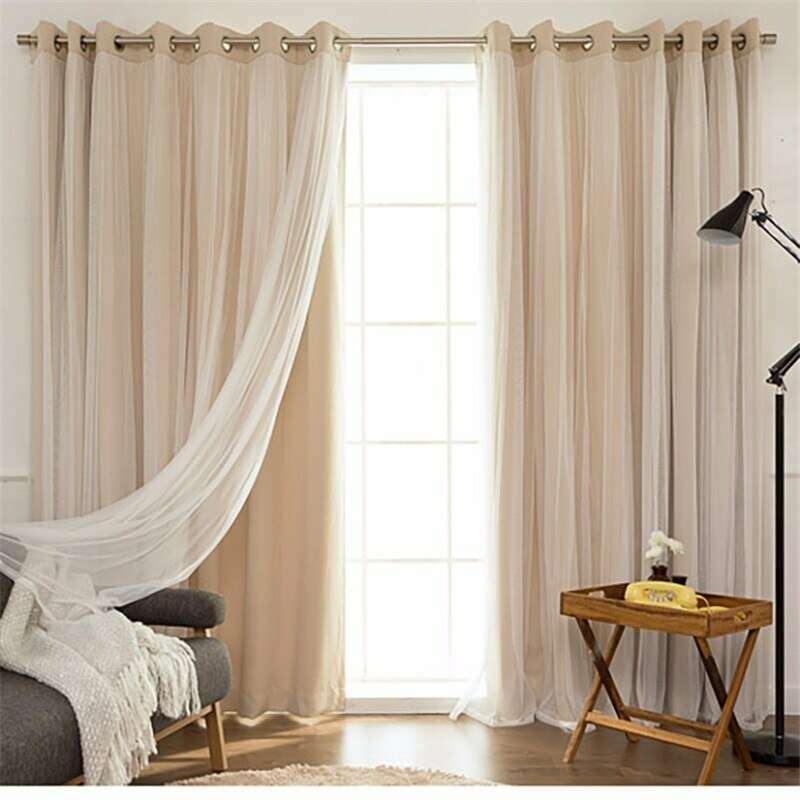 Jason Luxury Veil Curtain - Pink / Beige / Blue / White,Polyester Curtains,Discover Curtains