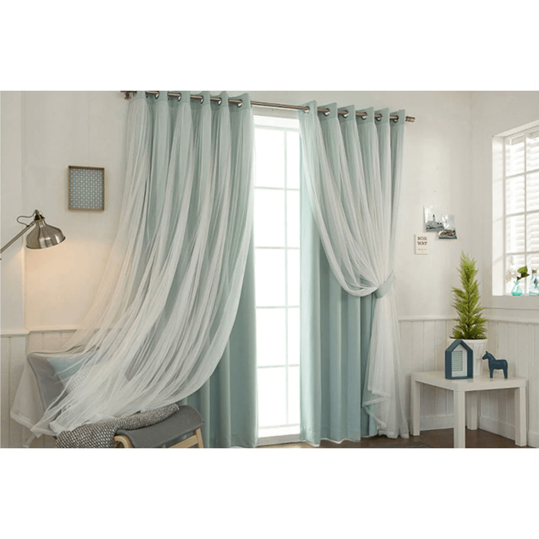 Jason Luxury Veil Curtain - Pink / Beige / Blue / White,Polyester Curtains,Discover Curtains