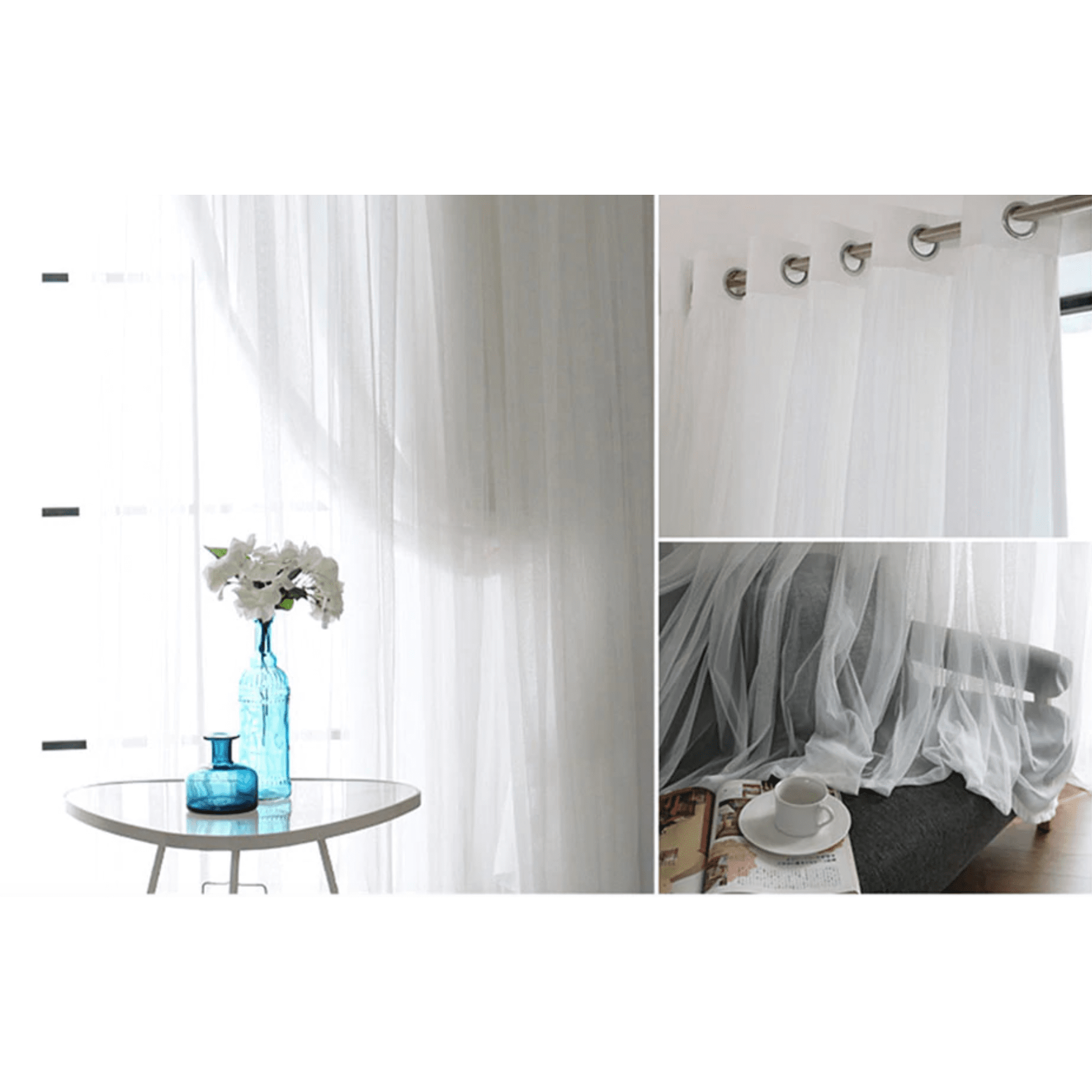 Jason Luxury Veil Curtain - Pink / Beige / Blue / White,Polyester Curtains,Discover Curtains