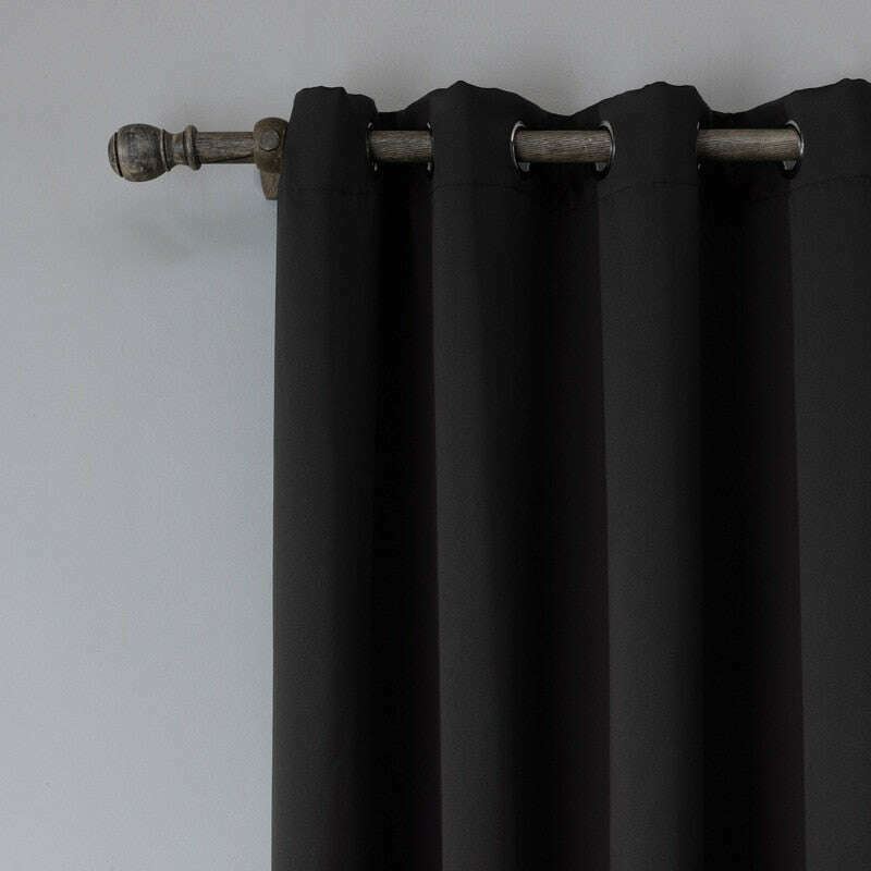 Jason Modern Plain Blackout Curtains - Black,Polyester Curtains,Discover Curtains
