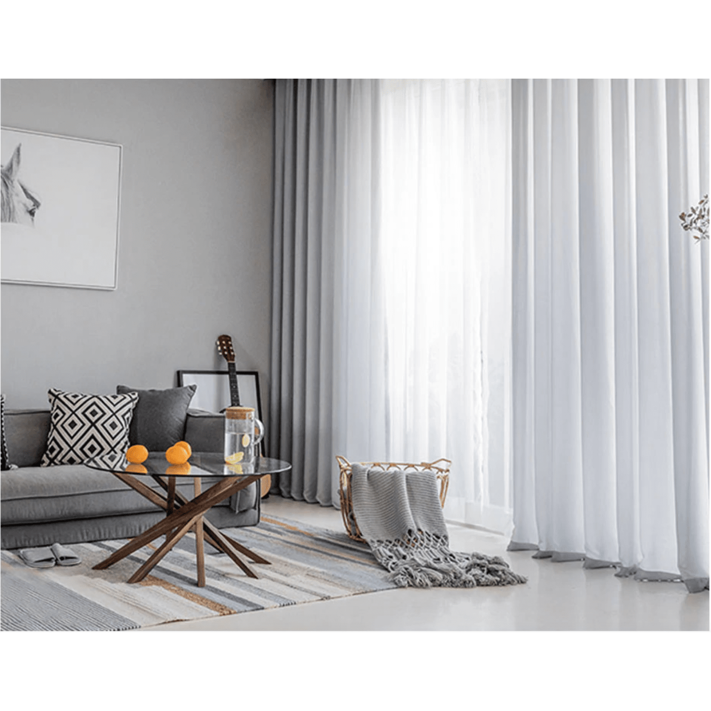 Jason Plain Crushed Sheer Curtain - Light Gray,Sheer Curtains,Discover Curtains