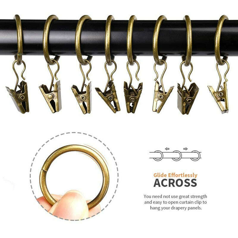 Kara Curtain Rings With Clips,Curtain Accessories,Discover Curtains