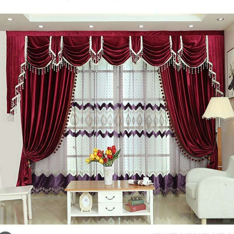 Mila Classic Plain Velvet Valance