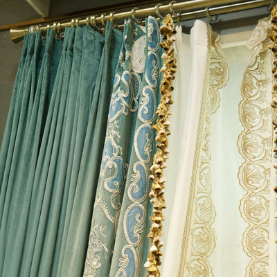 Mila Luxury Designer Velvet Curtain - Turquoise Blue