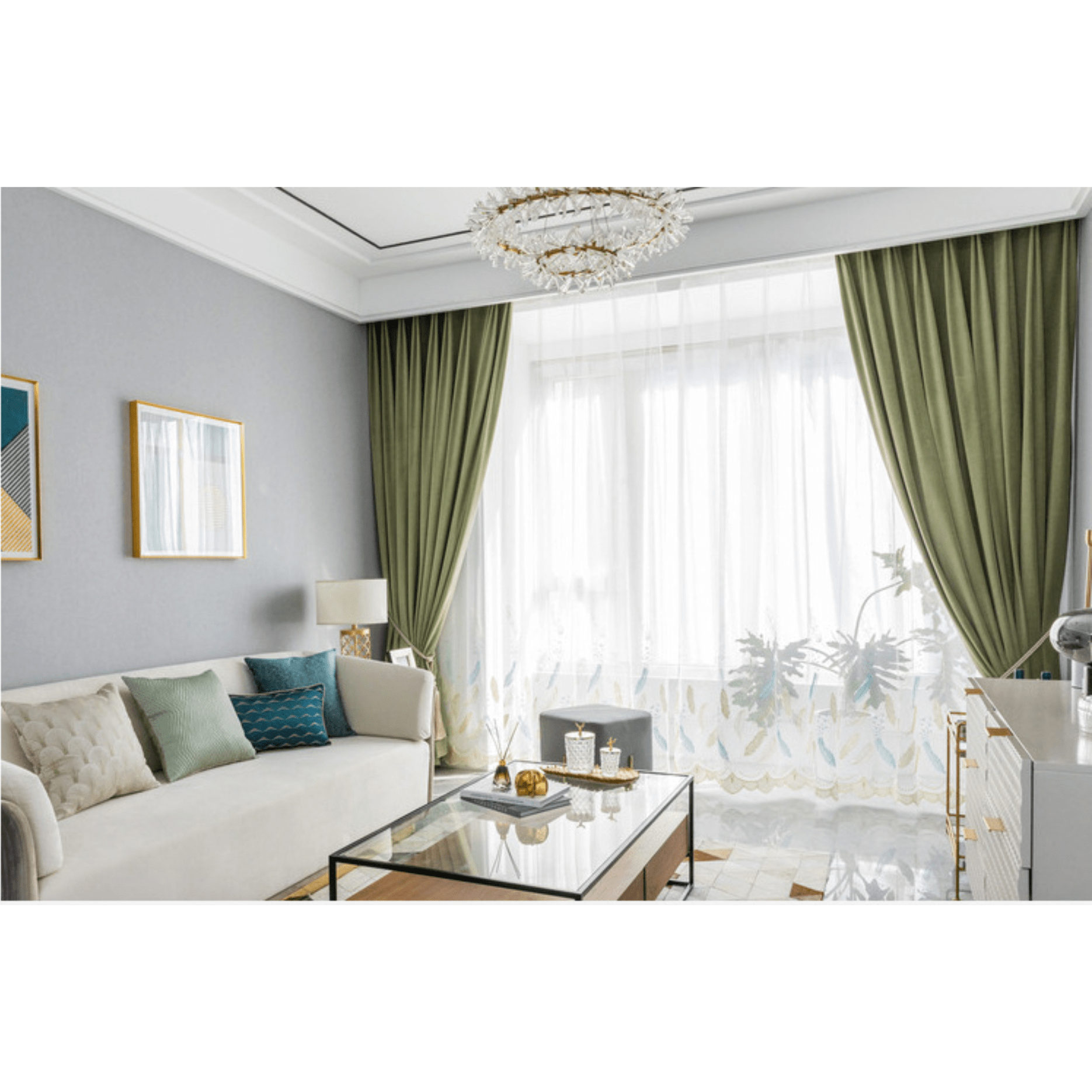 Mila Modern Luxury Plush Velvet Curtains - Light Green,Velvet Curtains,Discover Curtains