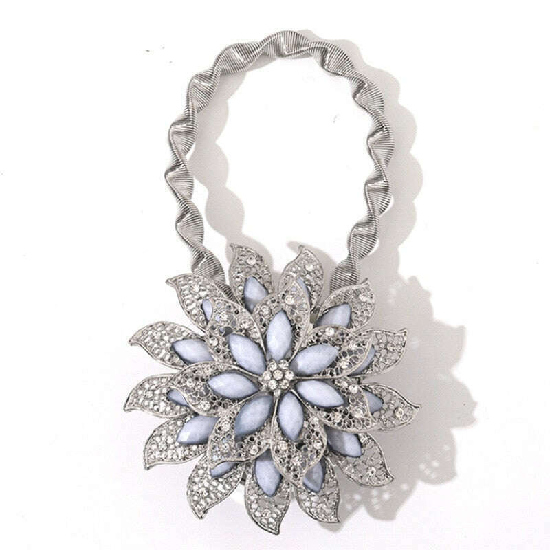 Pearl Simon Flower Shaped  Rhinestone Magnet Curtain Tieback,Curtain Accessories,Discover Curtains