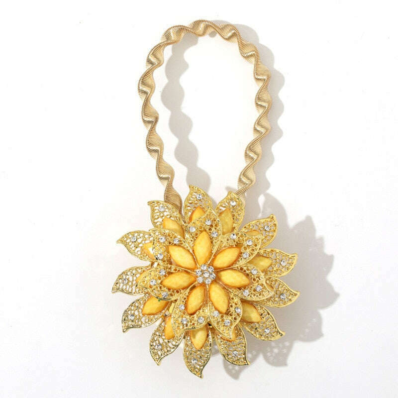 Pearl Simon Flower Shaped  Rhinestone Magnet Curtain Tieback,Curtain Accessories,Discover Curtains