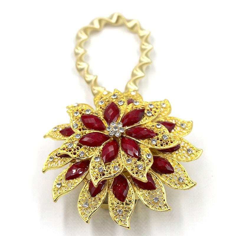 Pearl Simon Flower Shaped  Rhinestone Magnet Curtain Tieback,Curtain Accessories,Discover Curtains