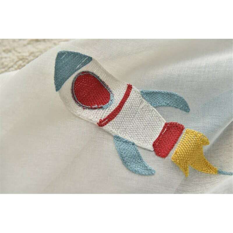 Rémy Cartoon Spaceship Blackout Curtains for Kids - Black,Print Polyester,Discover Curtains