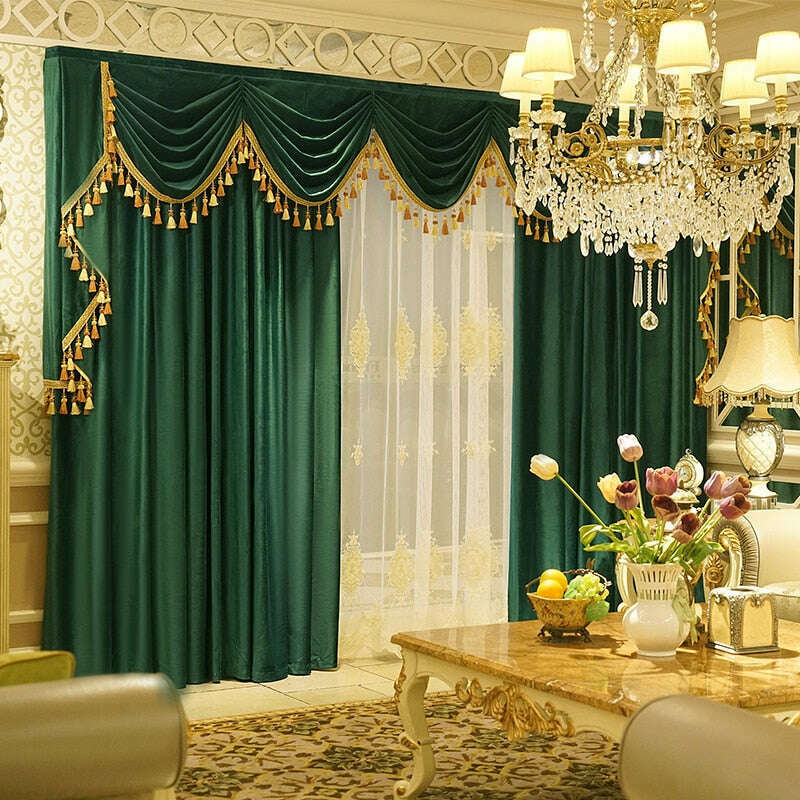 Remy Classic Velvet Curtain Green Discover Curtains