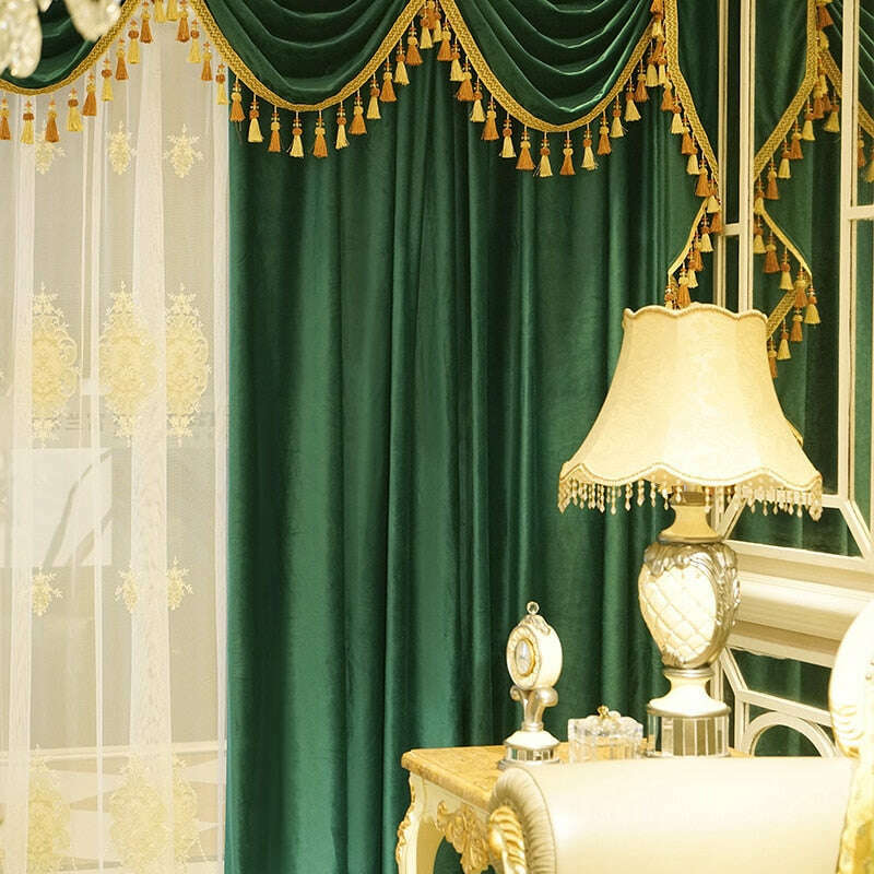 Rémy Classic Velvet Valance - Green,Valance,Discover Curtains