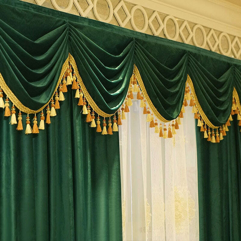 Rémy Classic Velvet Valance - Green,Valance,Discover Curtains