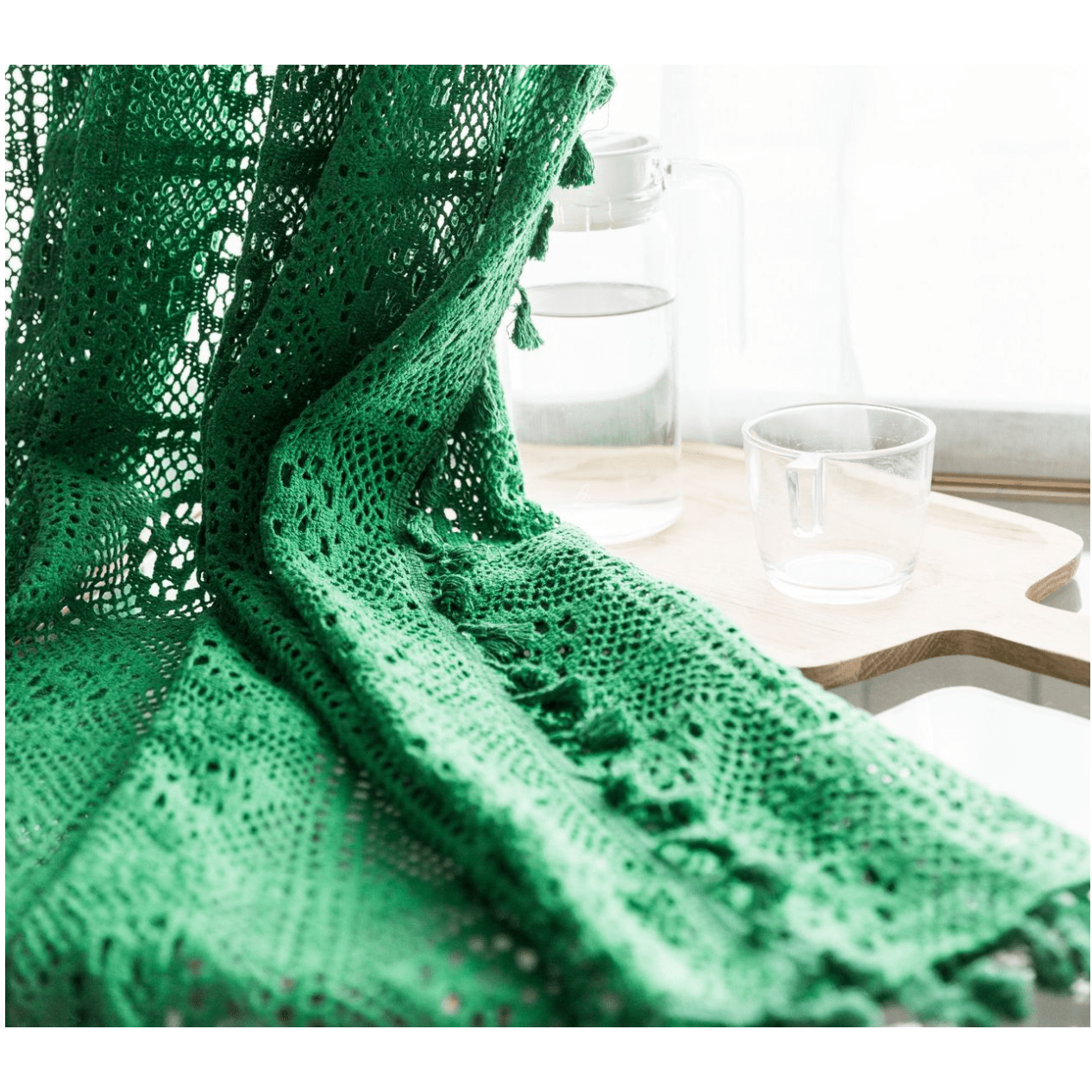 Rémy Crochet Sheer Curtains - Green / Pink,Sheer Curtains,Discover Curtains