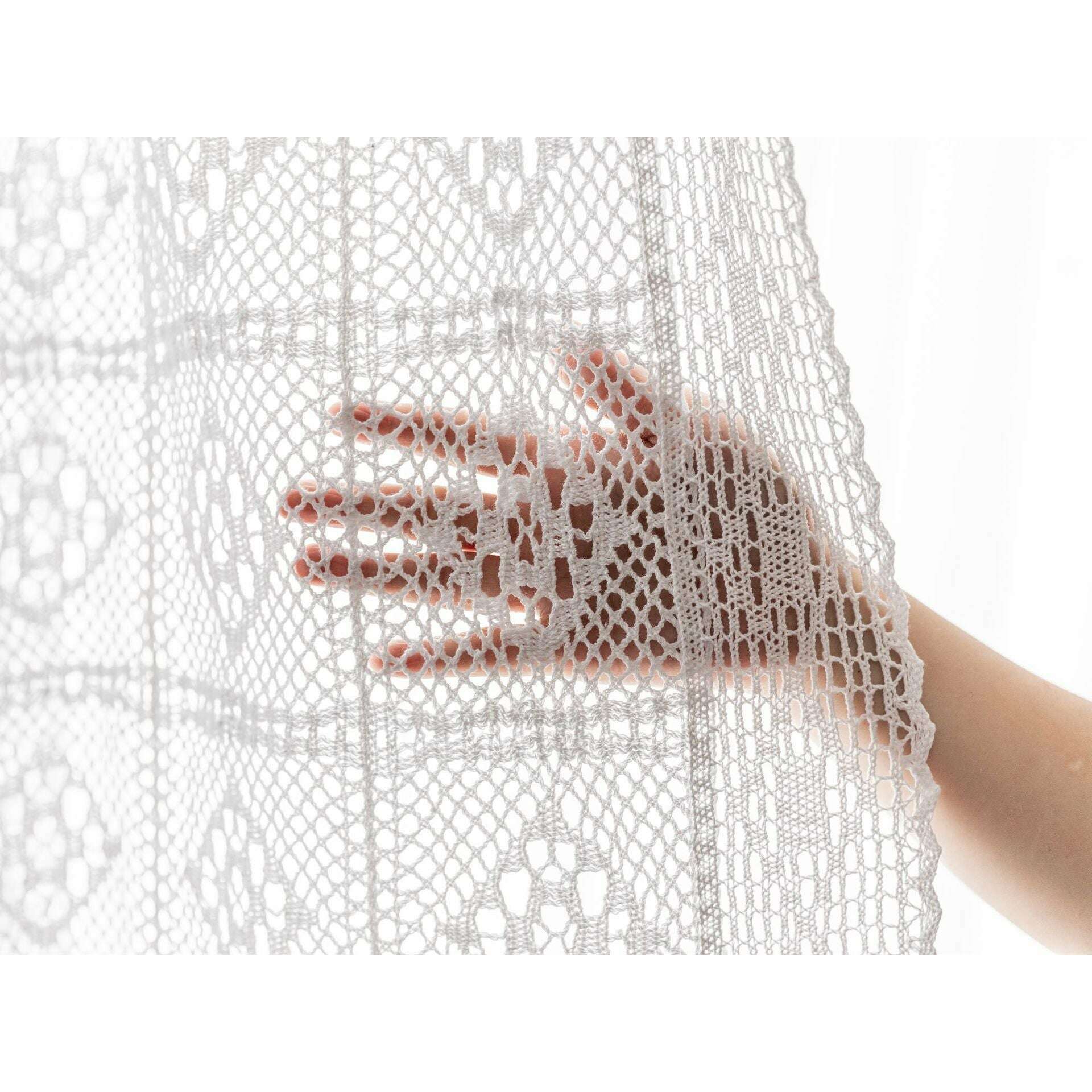 Rémy Crochet Sheer Curtains - Green / Pink,Sheer Curtains,Discover Curtains