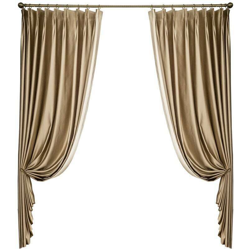 Rémy Gold Satin Plain Blackout Thermal Curtains,Faux Silk Satin,Discover Curtains