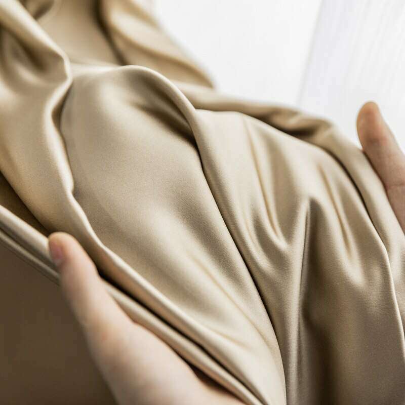 Rémy Gold Satin Plain Blackout Thermal Curtains,Faux Silk Satin,Discover Curtains
