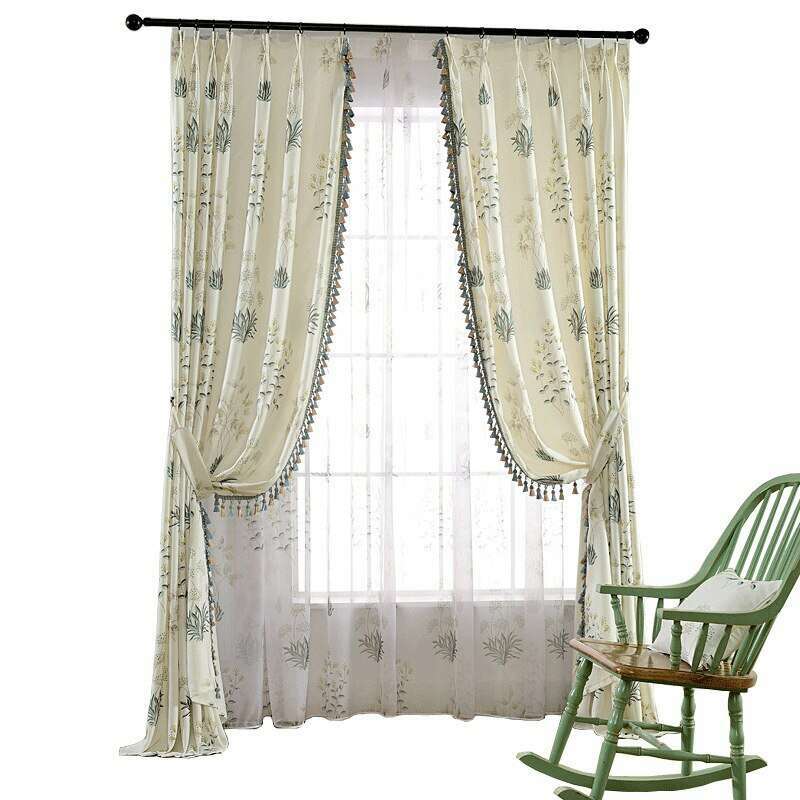 Rémy Korean Pastoral Print Curtain - Ivory,Print Polyester,Discover Curtains