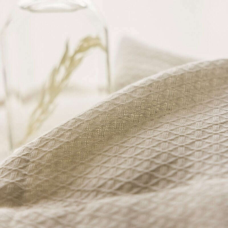 Rémy Linen Diamond Design Semi-Shading Curtain - Beige,Linen Semi Sheer Curtain,Discover Curtains