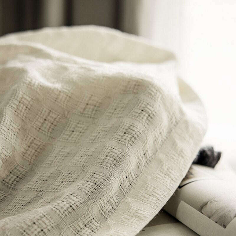 Rémy Linen Jacquard Square Weave Semi-Shading Curtain - Beige,Linen Jaquard Curtains,Discover Curtains