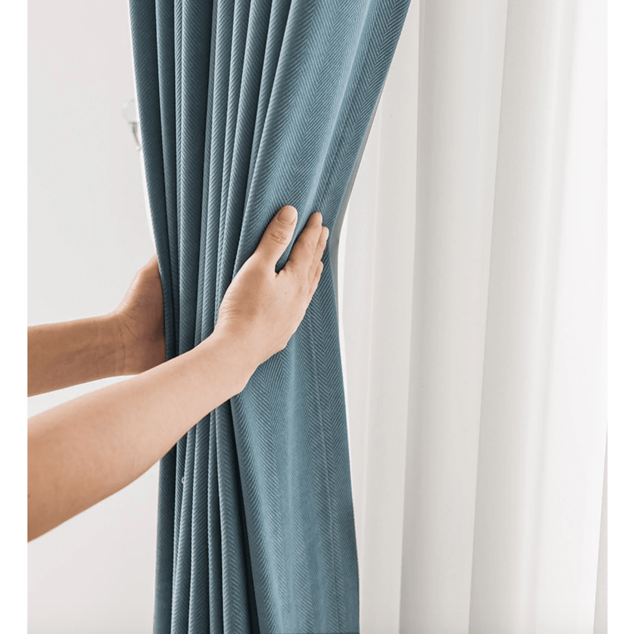 Rémy Luxury Modern Herring Designer Velvet Curtains - Blue,Velvet Curtains,Discover Curtains