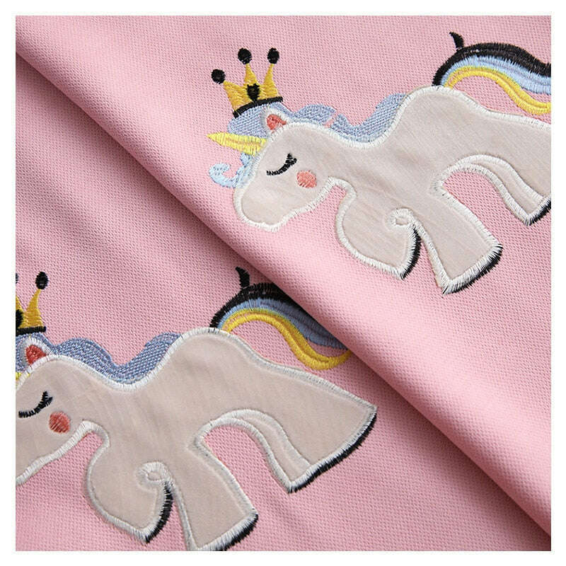 Rémy Unicorn Embroidered Curtains for Kids Bedroom - Pink