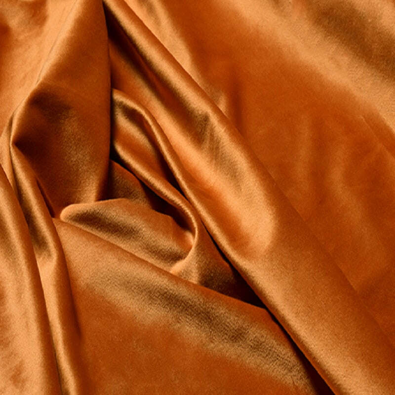 Taylor.H Light Luxury Plain Velvet Curtain -  Burning Orange