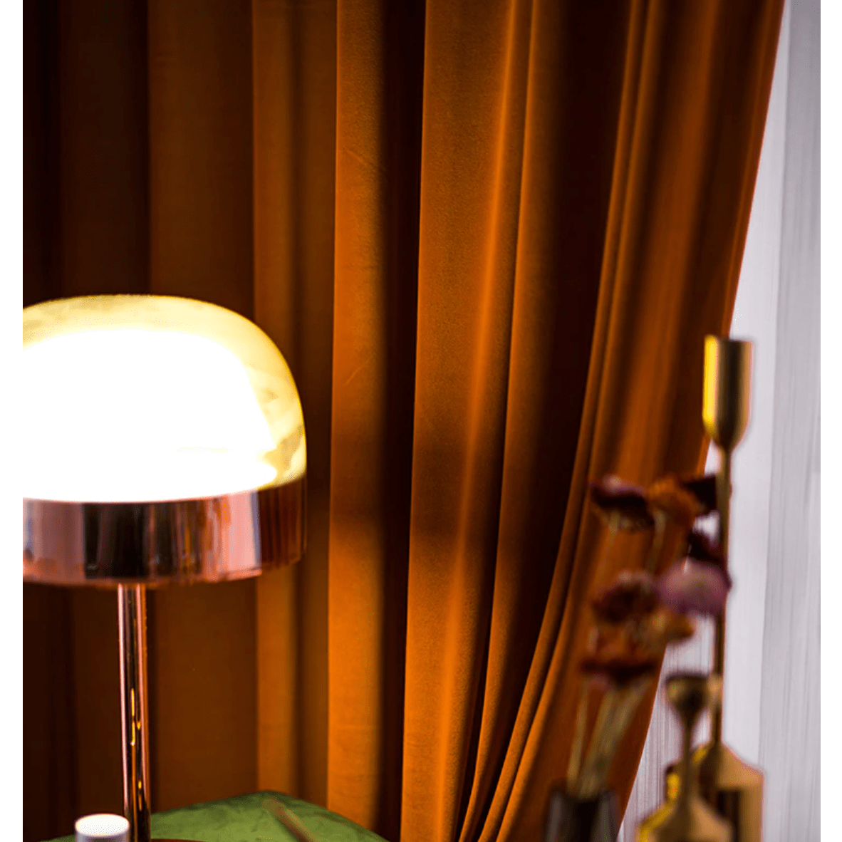 Taylor.H Light Luxury Plain Velvet Curtain -  Burning Orange,Velvet Curtains,Discover Curtains