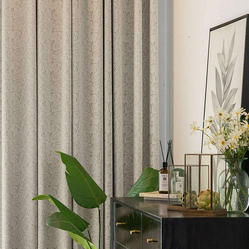 T.B. London Literary Lace Blackout Curtains - Beige,Polyester Jacquard Curtain,Discover Curtains