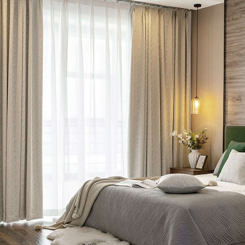 T.B. London Literary Lace Blackout Curtains - Beige,Polyester Jacquard Curtain,Discover Curtains