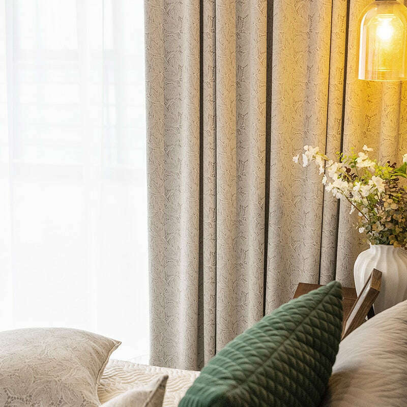 T.B. London Literary Lace Blackout Curtains - Beige,Polyester Jacquard Curtain,Discover Curtains
