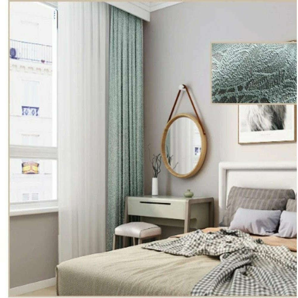 T.B. London Literary Lace Blackout Curtains - Pistachio Green,Polyester Jacquard Curtain,Discover Curtains